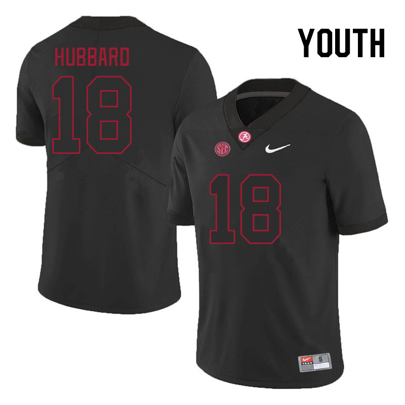 Youth #18 Bray Hubbard Alabama Crimson Tide College Footabll Jerseys Stitched Sale-Black